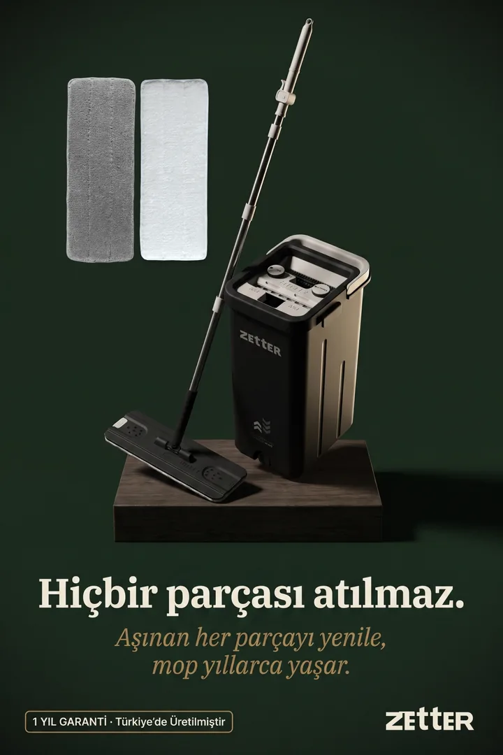 Zetter temizlik seti — siyah, 2 bezli