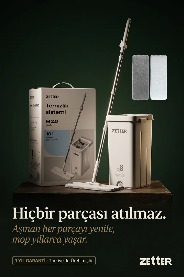 Zetter temizlik seti — beyaz, 2 bezli